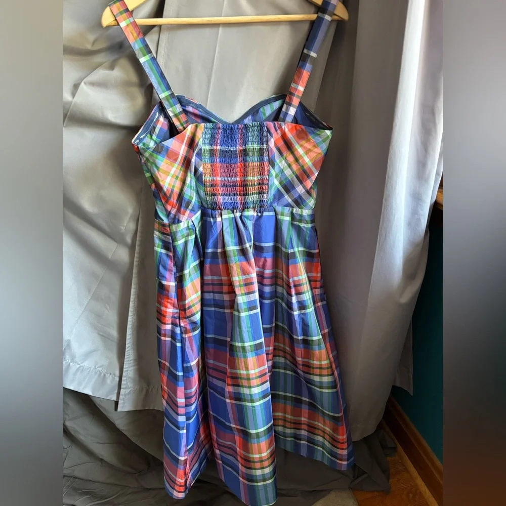 Anthropologie Multicolor Plaid Midi Dress - Blue, Green, Red - Picture 6 of 15